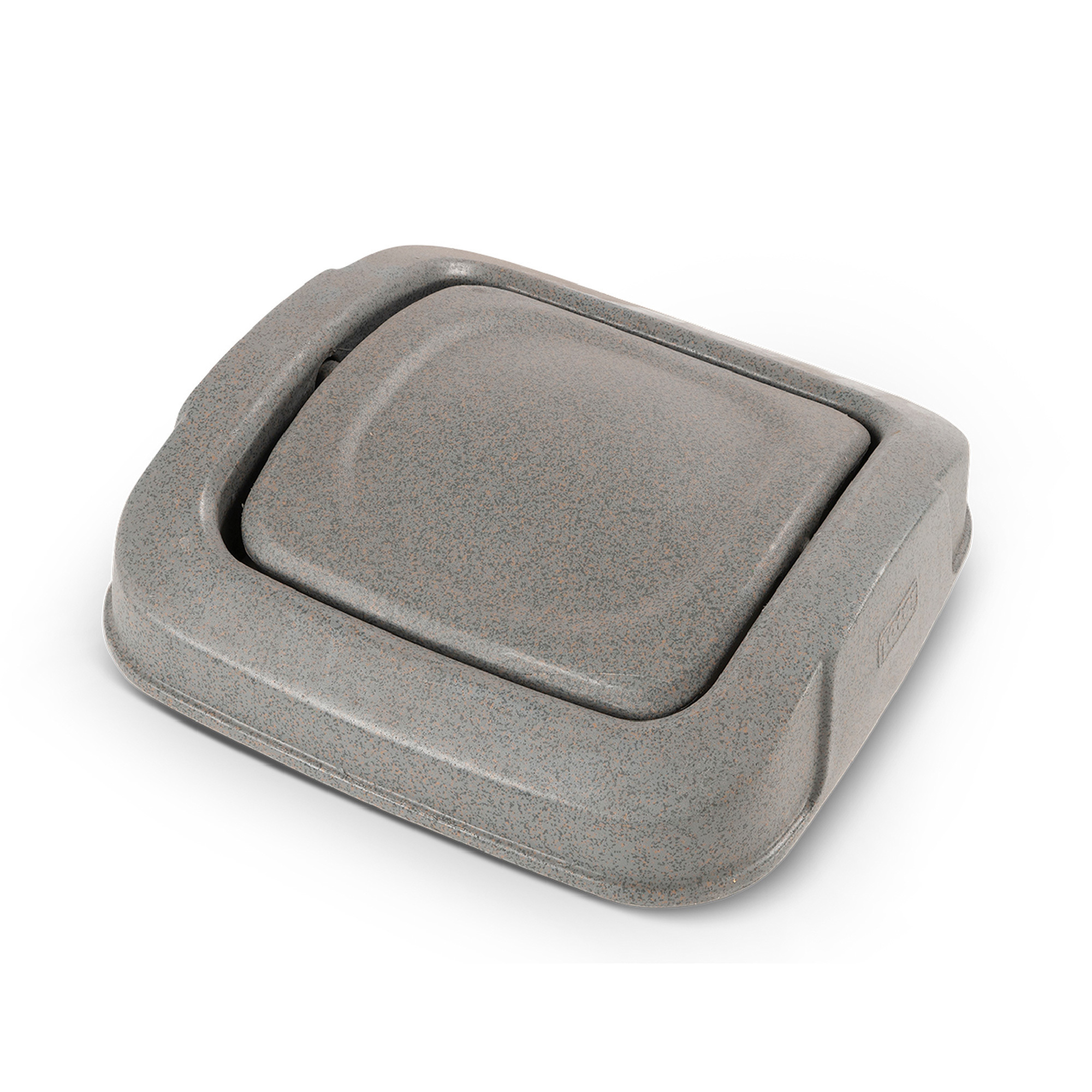 Toter Slimline Square Swing Door Lid for 25-Gallon Trash Can, Graystone, Model# SSD25